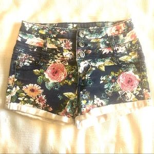 1st Kiss Floral High Waisted Floral Shorts